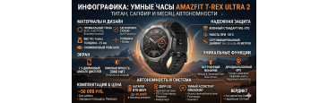 Умные часы Amazfit T-Rex Ultra 2. Титан, сапфир и месяц автономности