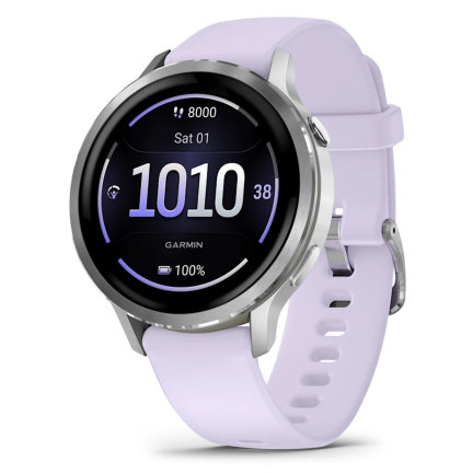 Garmin Venu 4 - 41 mm Silver with Periwinkle Silicone Band (010-03013-01)